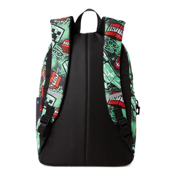 Minecraft Unisex TNT Printed School Travel Backpack Green Black Multicolor NWT - Picture 2 of 2